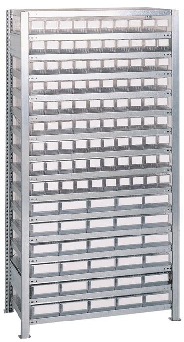 TECWERK  Steckregal  H2000xB1000xT400mm Grundregal 16 Stahlböden 90 x 3, 30 x 4