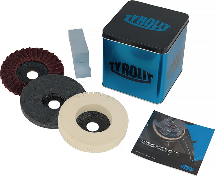 TYROLIT 52433 Polierprogramm-Set PREMIUM 5-teilig Ø 125 mm passend für Winkelsch