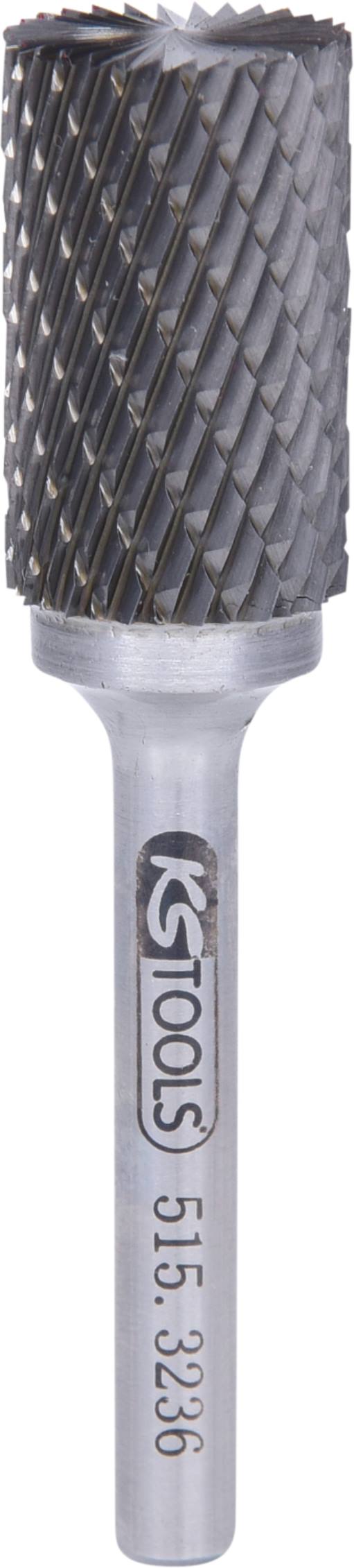 KS Tools 515.3236 HM Zylinder-Frässtift Form A mit Stirnverzahnung, 16mm