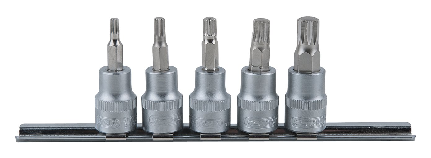 KS Tools 911.3923 3/8'' Bit-Stecknuss-Satz XZN, 5-tlg., M4-M10