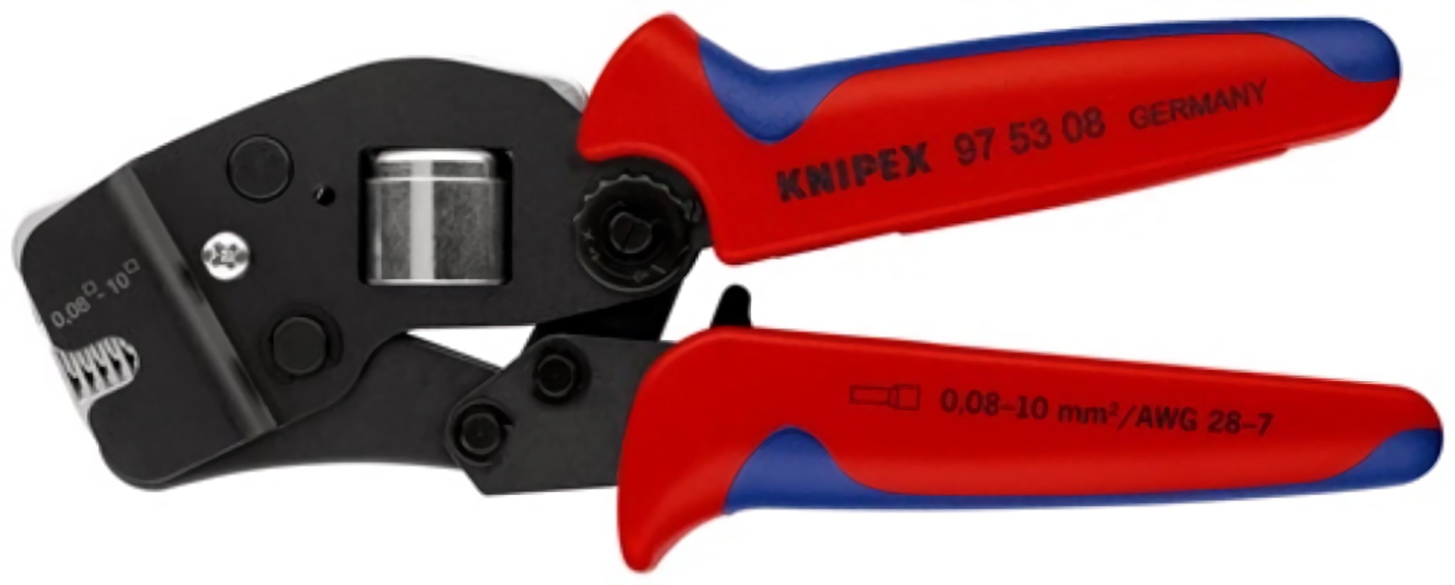 KNIPEX 97 53 08 Crimpzange  Gesamtlänge 190 mm 0,08 - 10,0 (AWG 28 - 7) mm² brün