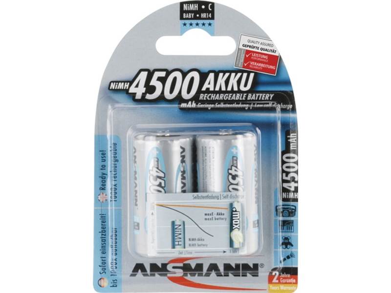 ANSMANN 5035352 Akku-Zelle maxE 1,2 V 4500 mAh R14-C-Baby HR14 2