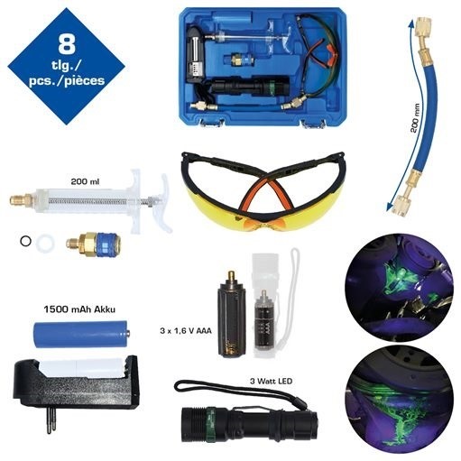 Brilliant Tools  BT611020 UV-Lecksuch-Taschenlampensatz, 8-tlg.