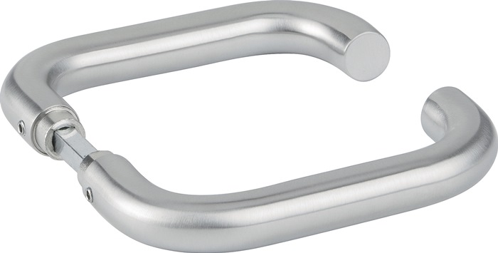HERMAT 5172 Glastürdrückerpaar 1801 BASIC 01 Edelstahl U-Form Vierkant 8 mm