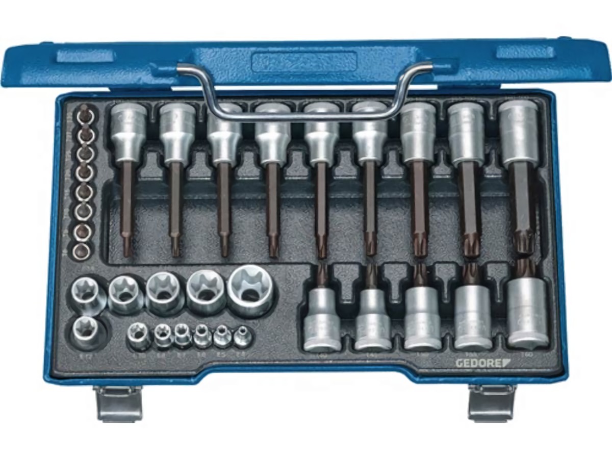 GEDORE 6129440 Steckschlüssel-Satz 19 TX 20 34-teilig 1/4 + 1/2 '' T8 - T60/E4 -