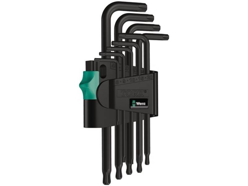 WERA 05024242001 Winkelschlüssel-Satz 967/9 TX 1 9-teilig T8 - T40 mit Kugelkopf