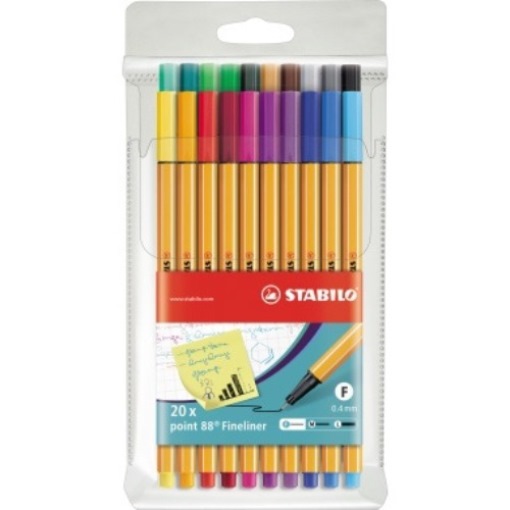 STABILO Fineliner point 88 8820 0,4mm farbig sortiert 20 St./Pack.