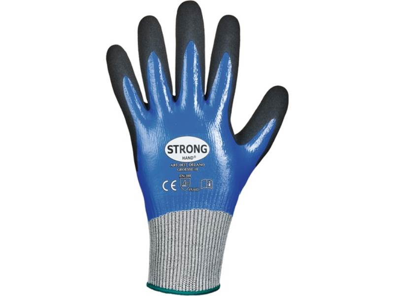 STRONGHAND 0837-10 Schnittschutzhandschuhe Delano Größe 10 dunkelblau/schwarz EN