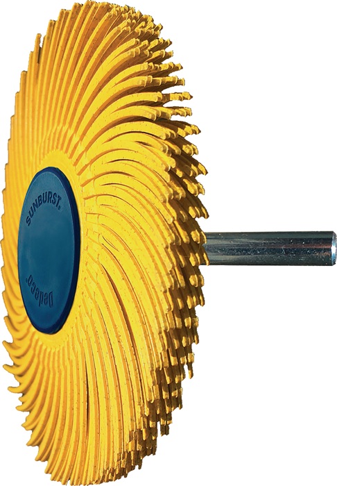 TYROLIT 34570084 Radialbürstenscheibe Sunburst Ø 76 mm Körnung 80 Gelb 10000 min