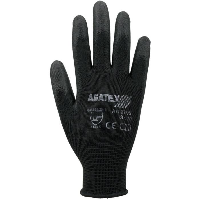 ASATEX 3702/10 Handschuhe  Größe 10 schwarz EN 388 PSA-Kategorie II