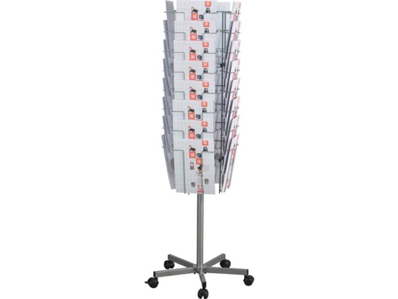 5130-8 Prospektständer D. 510 mm H1475mm silber 32 Fächer DIN A4