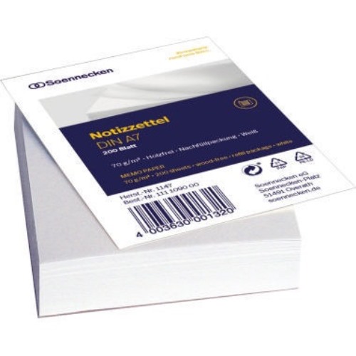 Soennecken Zettelboxeinlage 1146 DIN A6 blanko 200 Bl./Pack.