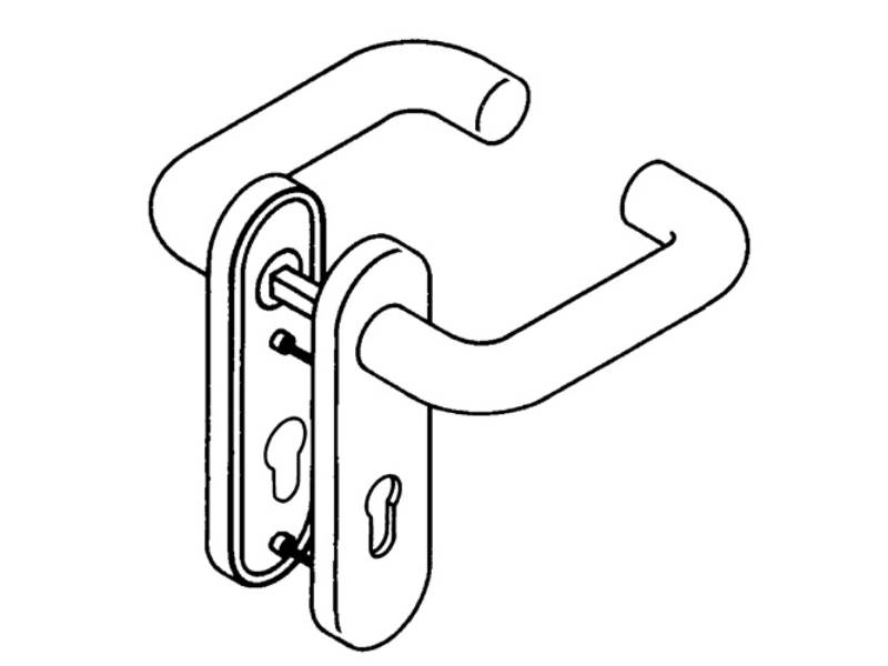 HEWI 111R01.110 99 Kurzschildgarnitur 111R01.110 99 Kunststoff 99 PZ abgerundet