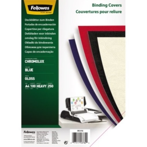 Fellowes Deckblatt Chromolux 5378203 DIN A4 blau 100St./Pack.