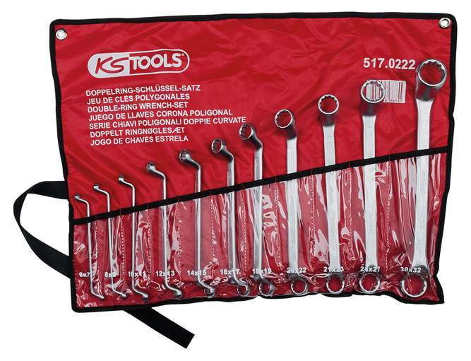 KS Tools 517.0222 CLASSIC Doppel-Ringschlüssel-Satz, gekröpft, 11-tlg. 6-32mm