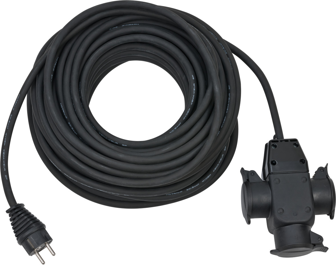 BRENNENSTUHL 1167820301 Verlängerungs-Kabel 25m H07RN-F3G1,5 schwarz mit 3fach
