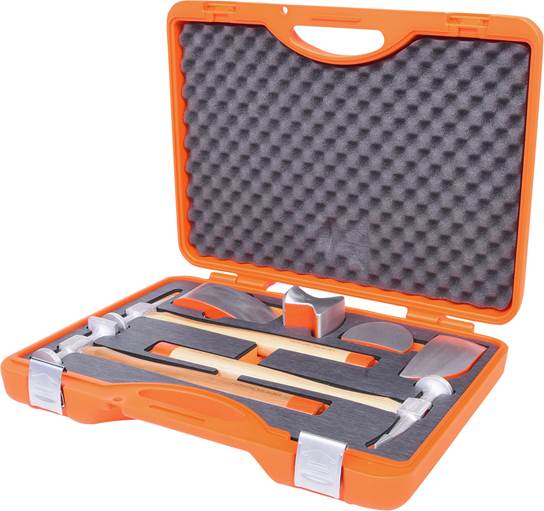KS Tools 140.2475 Aluminium-Karosserie-Ausbeul-Satz, 7-tlg.