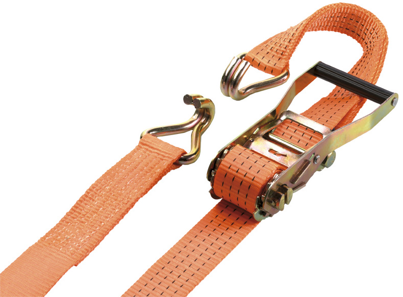 Gr .6 Meter RATSCHEN-ZURRGURT, 2-TEILIG MIT SPITZHAKEN orange CARGO LASHING BELT