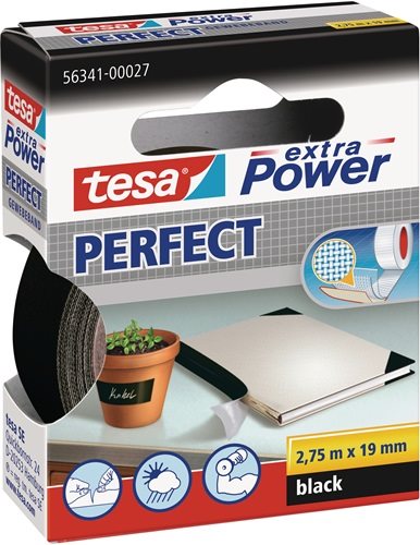 TESA 56341-00027-03 Gewebeband extra Power® 56341 schwarz 2,75 m  19mm