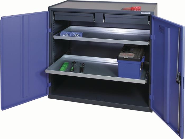 TECWERK 2000425936 Werkzeug-/Beistellschrank H1000xB1000xT500mm 2Schubl.,2Bd.ant