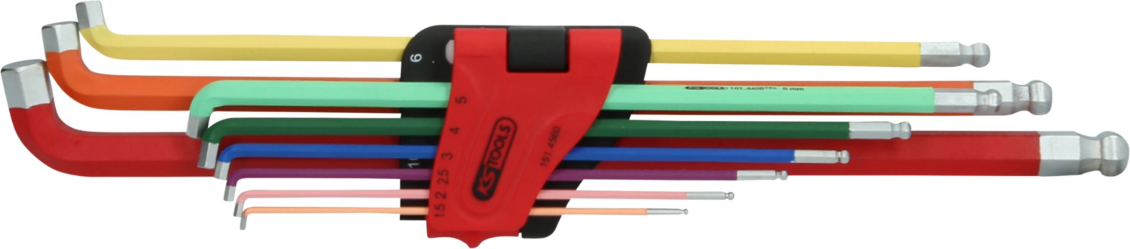 KS Tools 151.4560 Kugelkopf-Innensechskant-Winkelstiftschlüssel-Satz, 108° abgew