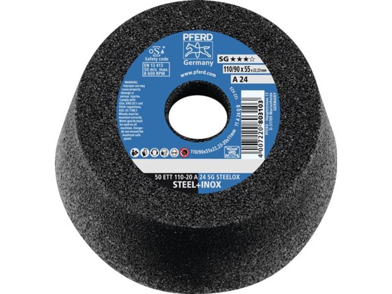 PFERD TOOLS 63418222 Schleiftopf ETT SG STEELOX 110/55 mm INOX und Stahl 16 Bohr