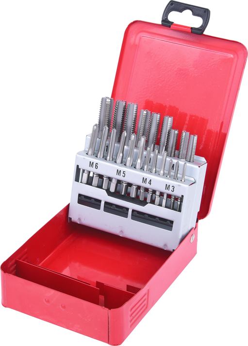 KS Tools 336.0621 HSS Handgewindebohrer-Satz M, Stahlblechkassette 21-tlg.M3-M12