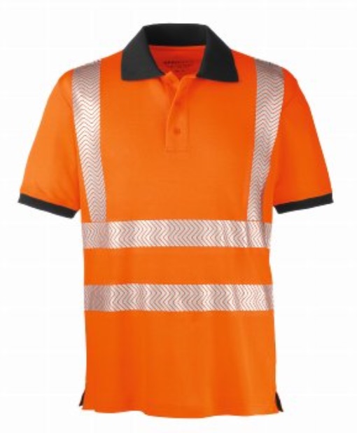 4PROTECT® Warnschutz-Poloshirt ORLANDO leuchtorange/grau 3433 Gr. 4XL