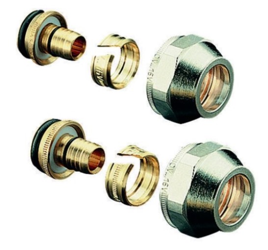 OVENTROP 1507939 Klemmringverschraubung Cofit S 2-fach, für AG 3/4Zoll Eurokonus