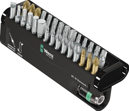 WERA 5056440001 Bitsortiment Bit-Check 30 Universal 1 30-teilig Schlitz/PH/PZD/T