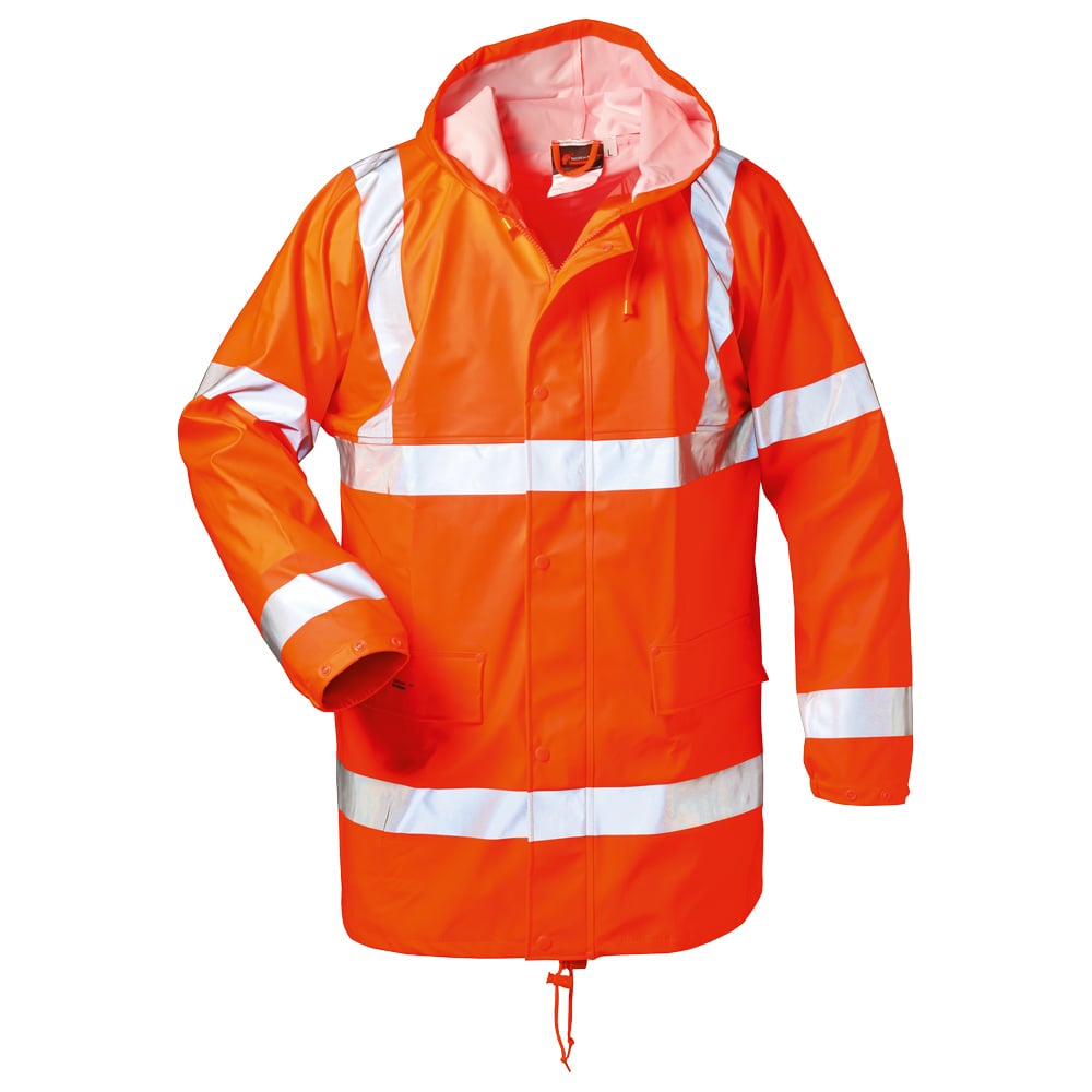 Gr .4XL (70/72) *FINN* WARNSCHUTZ- PU - JACKE orange *FINN* HIGH VIS PU JACKET