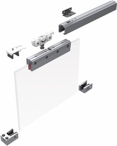 HELM 3000256574 Schiebetürsystem 73 80 kg 1300 mm EV1 eloxiert Glastüren 8/10 mm