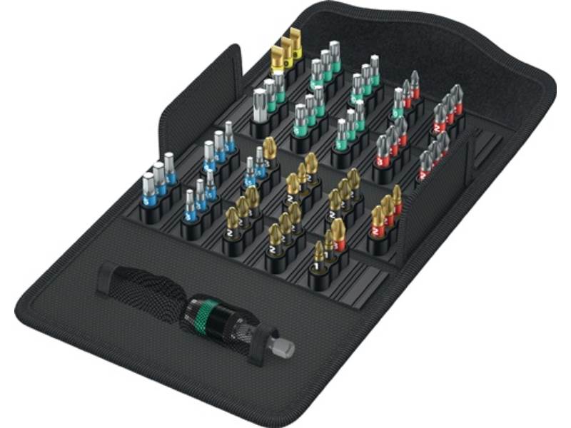 WERA 5057441001 Bitsortiment Bit-Safe 61 BiTorsion 1 61-teilig Schlitz/PH/PZD/TX