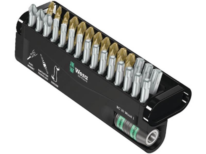 WERA 5057433001 Bitsortiment Bit-Check 30 Wood 1 30-teilig PH/PZD/TX