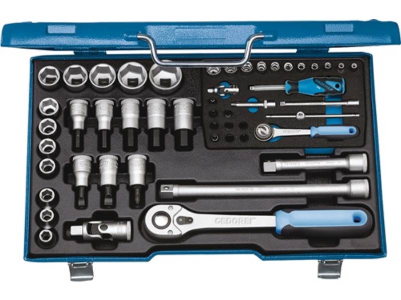 GEDORE 6157490 Steckschlüssel-Satz 19 V20U-10 50-teilig 1/4 + 1/2 '' Schlüsselwe