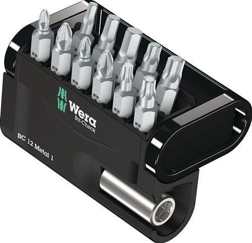 WERA 5057424001 Bitsortiment Bit-Check 12 Metal 1 12-teilig PH/PZD/TX/6Kt.