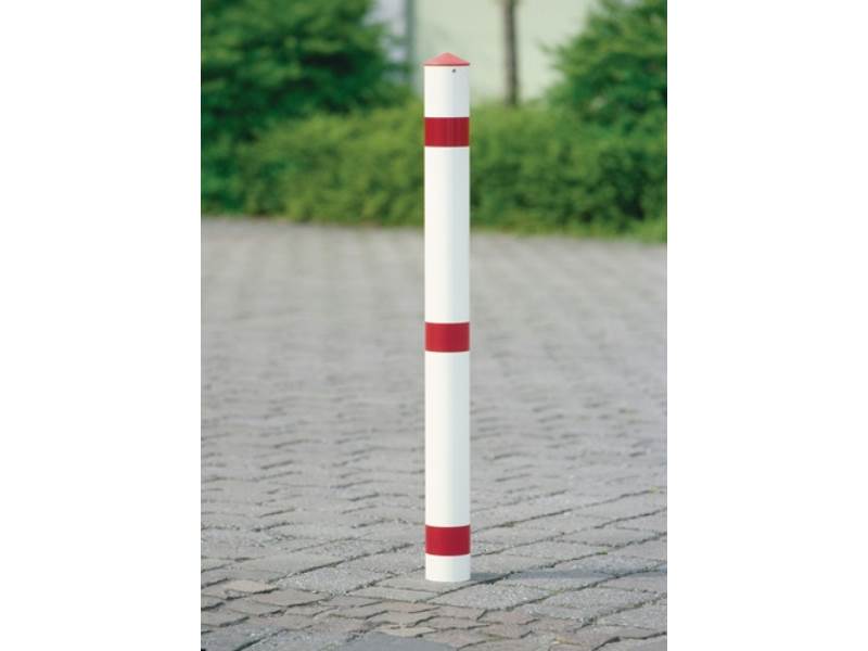 URBANUS AS 144 RW Sperrpfosten  Stahl rot-weiß Ø 76 mm Mit Dreikantschloss und B