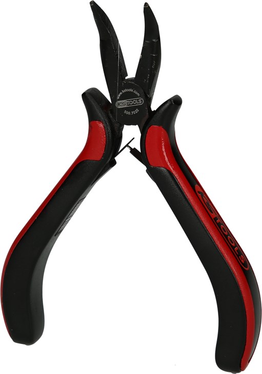 KS Tools 500.7022 Feinmechanik-Flachrundzange-gebogen, 130mm