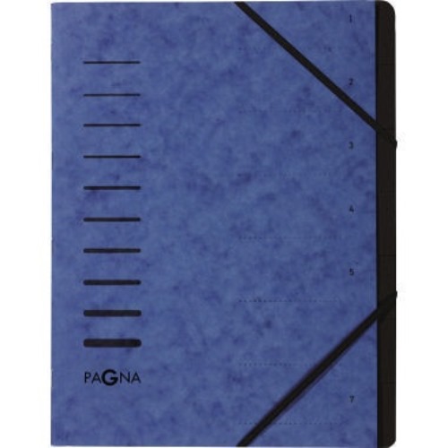 PAGNA Ordnungsmappe 40058-02 DIN A4 7Fächer Pressspan blau