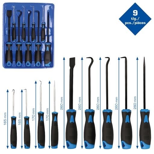 Brilliant Tools  BT542010 Schaber-Haken-Werkzeug-Satz, 9-tlg.