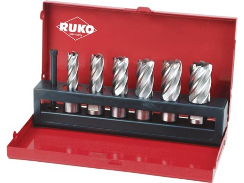RUKO 108820 Kernbohrer-Satz  7 teilig Ø 12-14-16-18-20-22 mm HSS Schnitttiefe 30