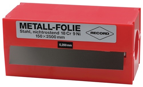 RECORD 858845 Metallfolie  Dicke 0,100 mm Edelstahl 1.4301 Länge 2500 mm Breite