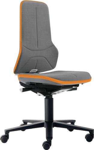 BIMOS 9000454260 Arbeitsdrehstuhl Neon Rollen Supertec-Gewebe grau orange 450-62