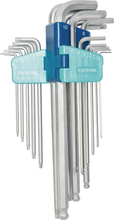 TECWERK  Winkelschraubendreher-Satz  18-teilig Kunststoffhalter SW 1,5 - 10 mm -