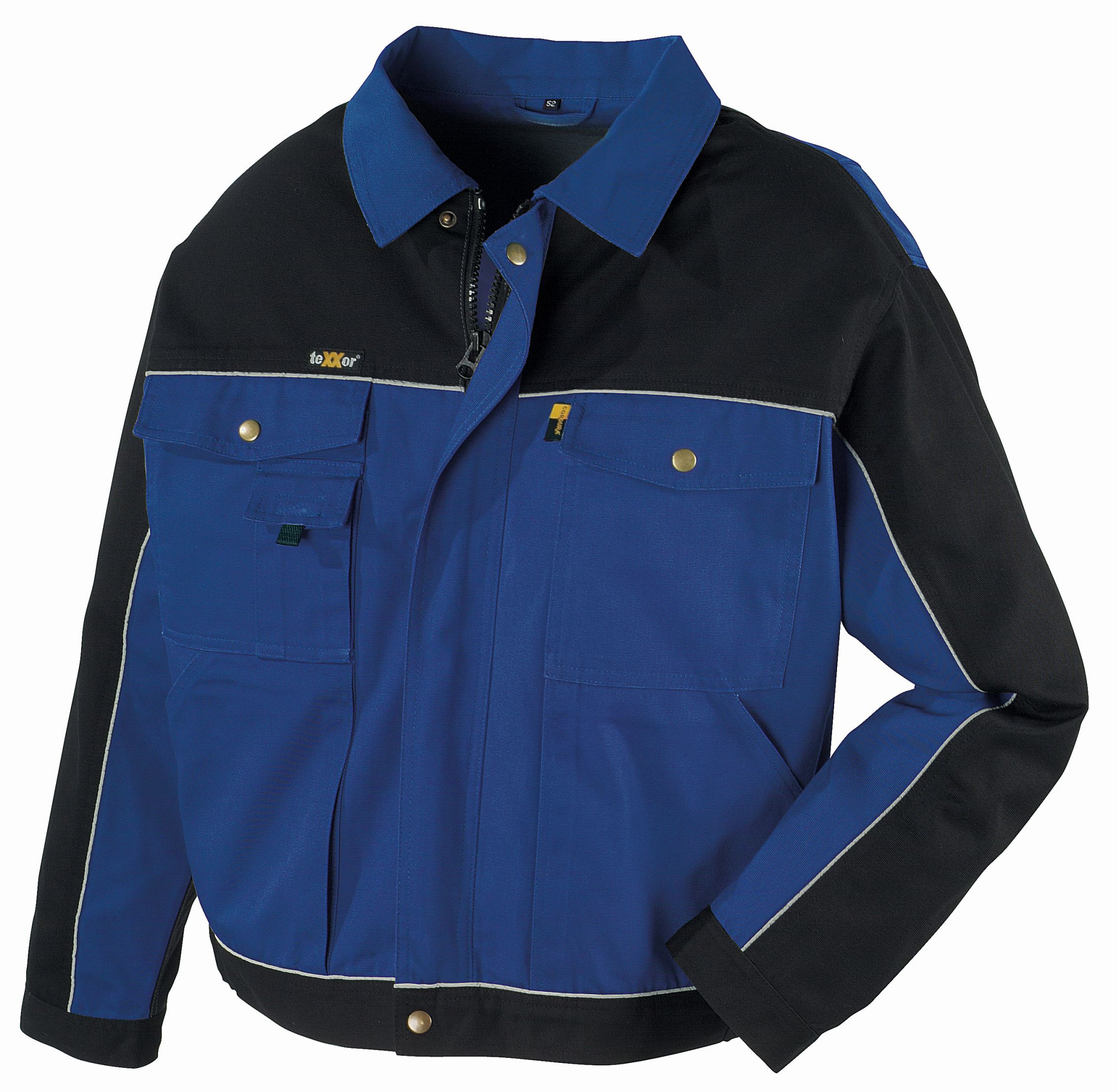 teXXor® Canvas 320 g/m² Bundjacke RIO kornblau/schwarz 65% Poly 35% BW 8312_XS