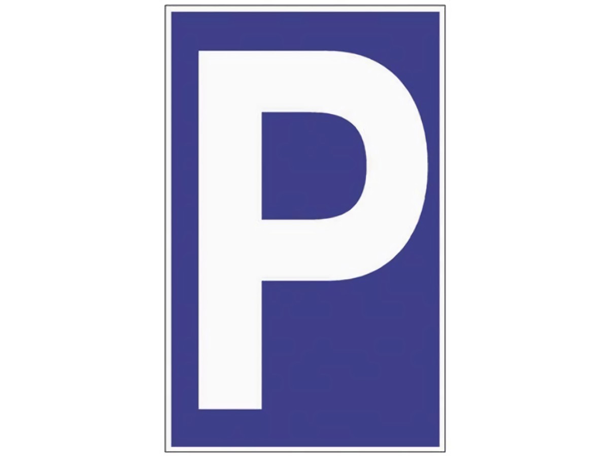 Parkplatzbeschilderung Parken L250xB400 mm Kunststoff blau/weiß
