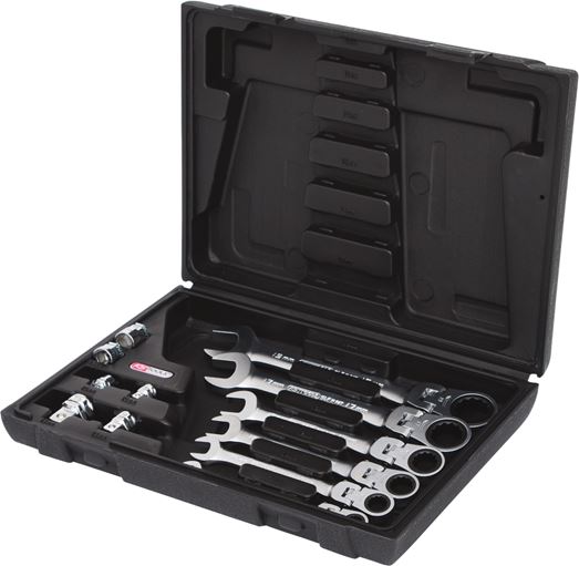 KS Tools 503.4867 GEARplus Gelenk-Ratschenringmaulschlüssel-Satz, 12-tlg.festste