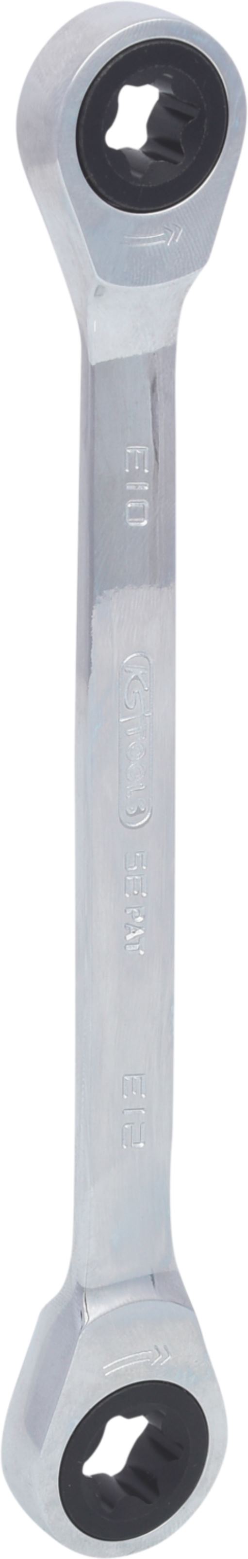KS Tools 503.4353 GEARplus Torx-E-Doppel-Ratschenringschlüssel,E10xE12