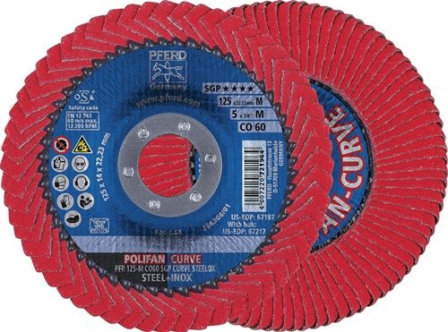 PFERD TOOLS 67689056 Fächerscheibe POLIFAN CO SGP CURVE STEELOX Ø 125 mm Körnung
