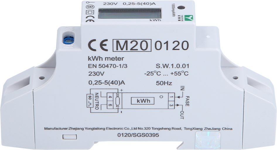 KS Tools 117.7931 efuturo Stromzähler für Hutschiene, MID-geeicht, 1 Phase, 3,7